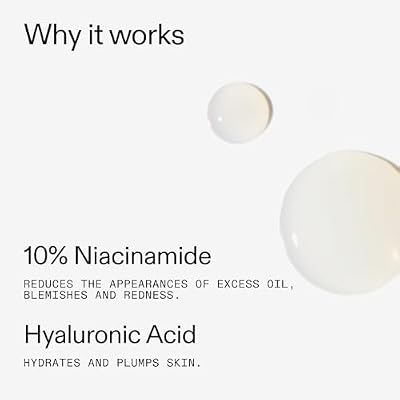 The INKEY List 10% Niacinamide Serum, Lightweight Oil Control Serum Helps with Blemishes and Appearance of Redness, Hydrating 1% Hyaluronic Acid 30ml, 1 fl oz
