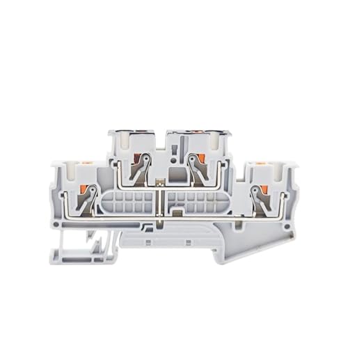 Bloque de terminales a presión de 4 posiciones PTTB4-PV gris para cable de 4mm² en carril Din