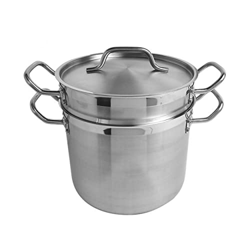 TrueCraftware-8 Quart Stainless Steel Double Boiler 3 Piece Set- Steam Melting Pot Cookware Stainless Steel Double Boiler Pot for Melting Chocolate Candy Butter and Cheese Dishwasher & Oven Safe