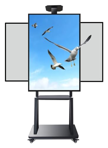 Soporte móvil para TV ajustable con ruedas y almacenamiento