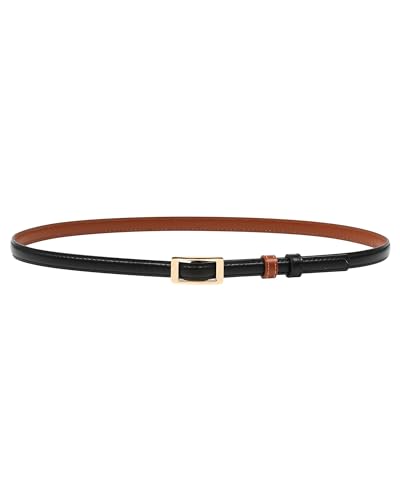 AWAYTR Skinny Reversible Leather Belt - Hole Free Belt for