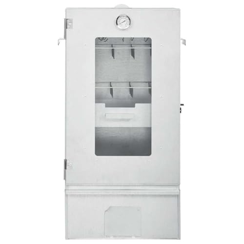 Eleganz Fumoir avec table en acier galvanisé et verre - Appareil de cuisine durable pour l'extérieur - Idéal pour le jardin et la terrasse