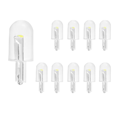 Pqahffowr 10 unidades coche LED T10 W5W COB lectura cúpula lámpara marcador luz cuña luces placa de matrícula bombillas 168 194 192 DC 12 V