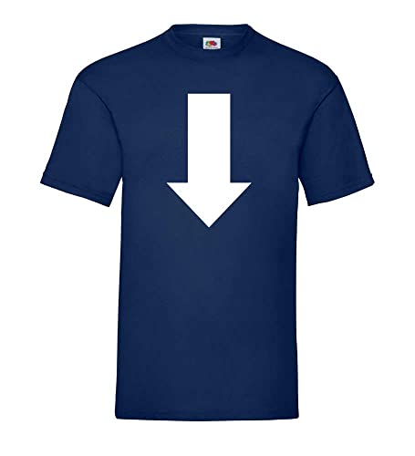 T-shirt bleu marine homme XXXL avec motif flèche vers le bas