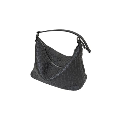 Genuine leather woven crossbody bag for women,vintage chic shoulder bags with detachable strap,wristlet,handbags