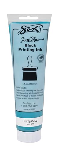 Sax True Flow Water Soluble Block Printing Ink - 5 Ounce Tube - Turquoise