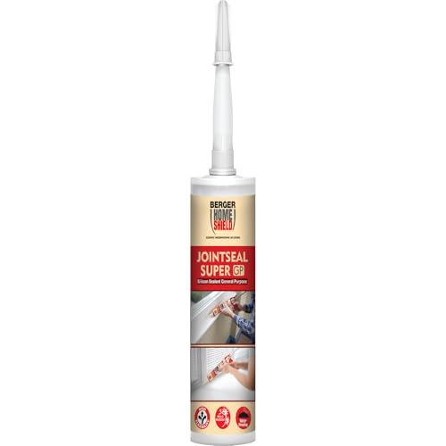 Image of Berger HomeShield Jointseal Super GP | Single-Component Silicone Sealant | Anti-Fungal & Non-Corrosive | Weather & Moisture Resistant | For Glass, Metal, Wood, Masonry & Plastics | (280ml, White)