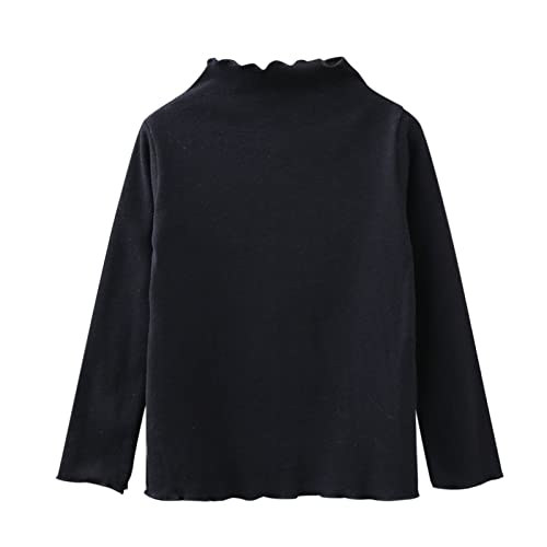Toddler Turtleneck Children Unisex Solid Color Kids School Uniform Long Sleeve T-Shirt Blouse Clothes