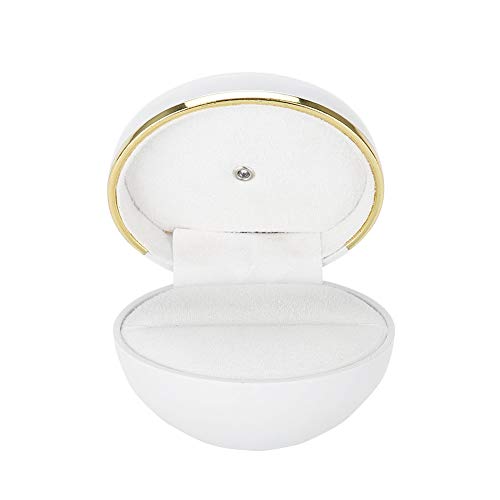 Boîte d'anneau de laque de lumière LED de vitrine de bijoux, appropriée à la proposition de mariage(blanc)