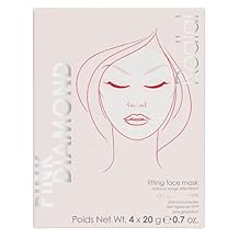 Rodial Pink Diamond Lifting Face Sheet Mask 4 Pack - Hydrating Bio-Cellulose Sheet Mask with Vitamin C, Diamond Powder & Peptides for Firming, Brightening & Smooth Skin