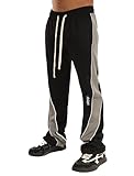 SCREENSHOT-S41704 Mens Streetwear Premium Stack Fit Urban Track Pants - Curved Side Tapered Design, Perfect for Casual Fashion comfortwear-Black/Grey-Large