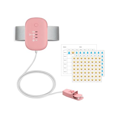 TENQIU Bed Wetting Alarm for Kids, USB Rechargeable, Pee Alarms with Loud Sound & Strong Vibration, Potty Training for Boys Girls, Pink
