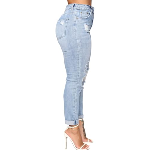 Jeans Pants Trousers Denim Is A Trendy and Versatile Slim Fit High Waisted Washed and Distressed Tight Elastic Jeans2
