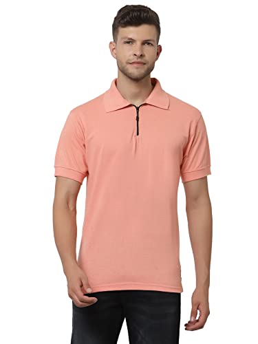 Image of UZARUS Men's Solid Cotton Regular Fit Polo T-Shirt