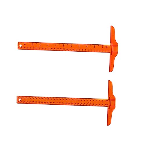 Gatuida 2pcs Shape Ruler Plastic Measuring Tool Drafting Ruler Double Scale for Design and Layout Work