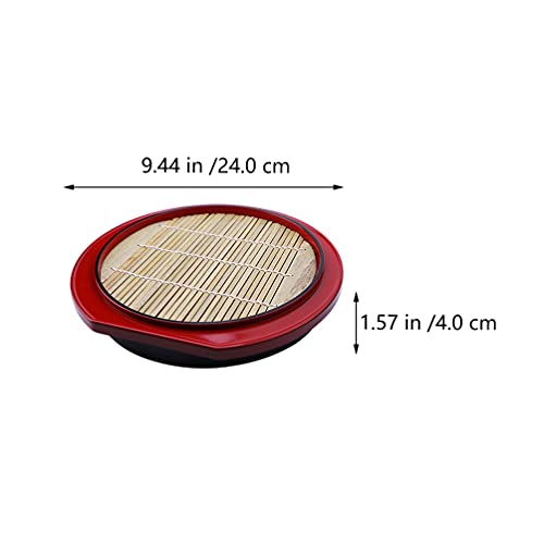 Cabilock Japanese Soba Noodle Plates With Drain Mat Dipping Cup Round Soba Noodle Board Sushi Serving Plate Sashimi Platter Snack Dish For Home Restaurant Kitchen #TOP5
