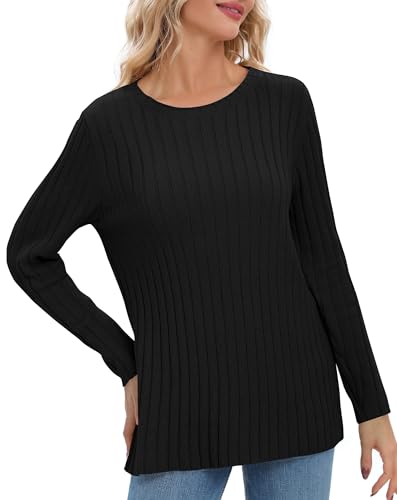 Image of Urban CoCo Women's Lightweight Crewneck Pullover Sweaters Long Sleeve Fall Knitted Sweater Tops