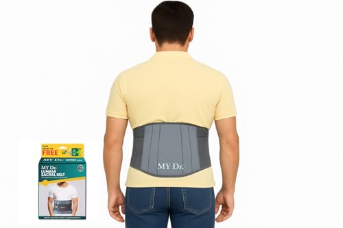Image of MY Dr. Lumbar Sacral Belt - Back Support for Pain, Sciatica, Muscle Spasms & Herniated Disc Relief | 5 Flexible Splints, Dual Adjustable Straps | Breathable, Skin-Friendly Fabric | Waist Size 34-40 Inches (M) (M)