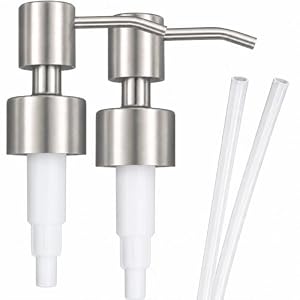 Replacement Soap Pumps for Bottles, Brushed Nickel, 2-Pack
