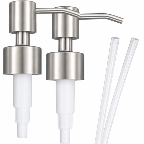 Top Home Store Replacement Soap Pumps for Bottles Brushed Nickel 2-Pack