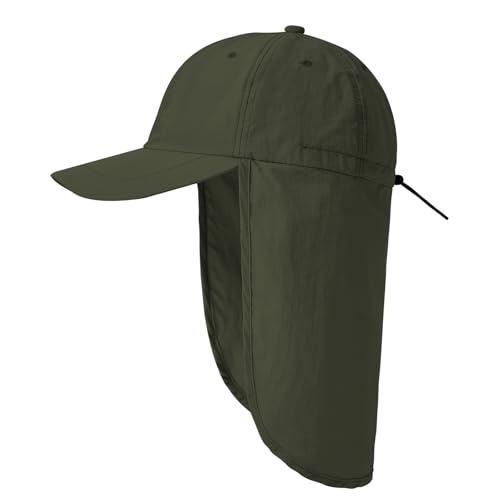 Image of American Trends Mens Sun Hat with Neck Flap, UV Protection Outdoor Flap Hat, Packable Soft Fishing Hiking Gardening Hat