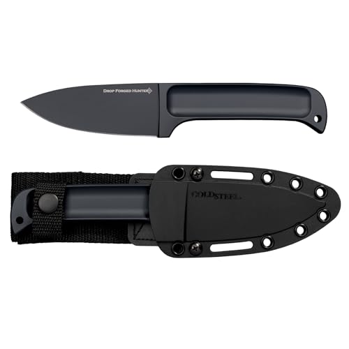 Image of Cold Steel Drop Forged Hunter 4 inch 52100 High-Carbon Steel Drop Point Fixed Blade Multi-Purpose Outdoor Game Hunting Utility Knife, 4-5 /8 inch Handle, Weather-Resistant Secure-Ex Sheath