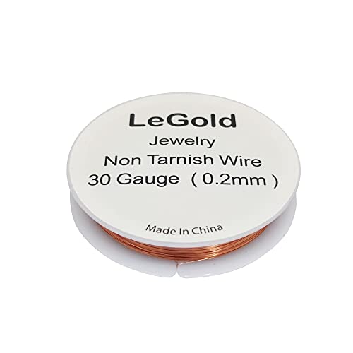Legold 30 Gauge 20 Meter Jewelry Beading Craft Copper Wire Non Tarnish Resistant Copper Color #TOP1