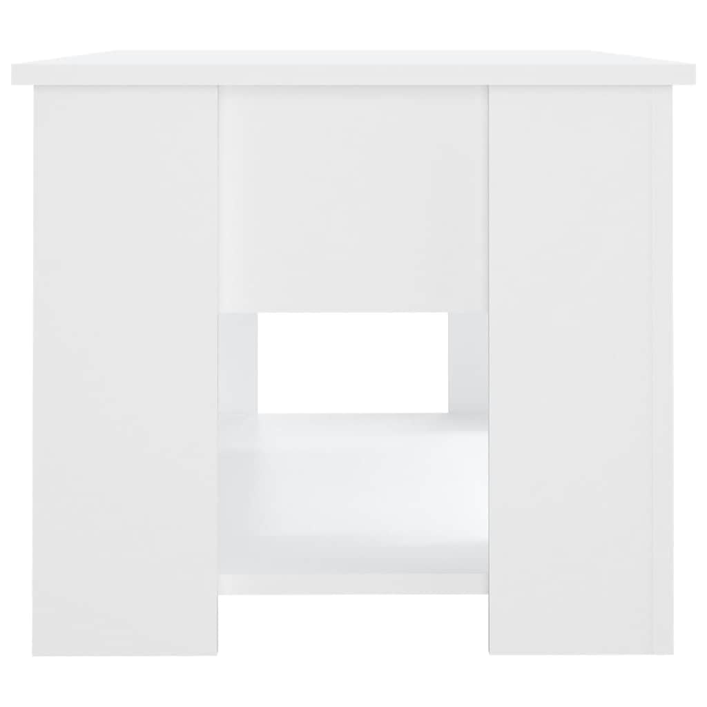 vidaXL Mesa de Centro Mesita Auxiliar Consola Lateral Salón Sofá Sala de Estar Café Muebles Mobiliario Madera Contrachapada Blanco 79x49x41 cm