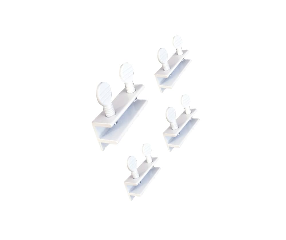 Photo 1 of QCAA Sliding Window Security Lock, Child Proof Lock, Aluminum, White, 4 Pack, Made in Taiwan 4pack White(3/8")