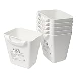 Ikea SUNNERSTA Kitchen Hanging Containers, White, 12 x 11 x 13 cm, 750 ml, Plastic, 503.037.35 - Set of 6