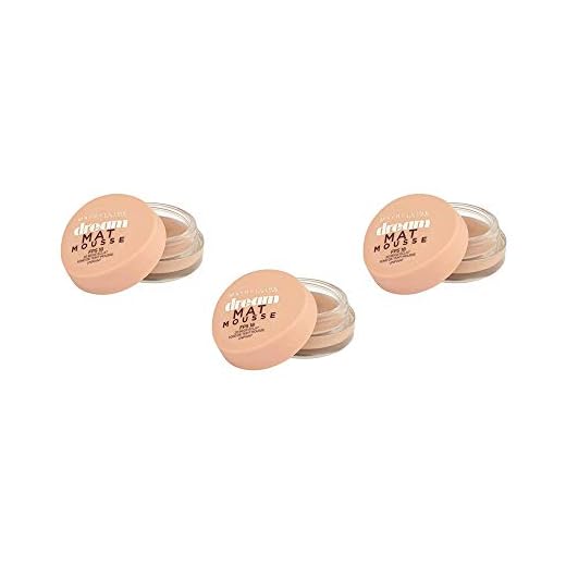 Maybelline New York Foundation dream matte mousse 20 Cameo, Sats med 3 (3 x 18ml)