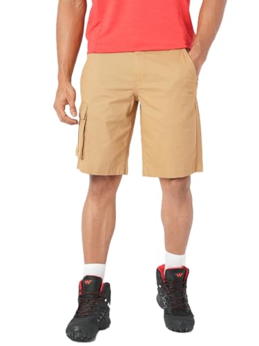 Image of Wildcraft Solid 3-Pocket Cargo Shorts, Comfortable, Regular Fit