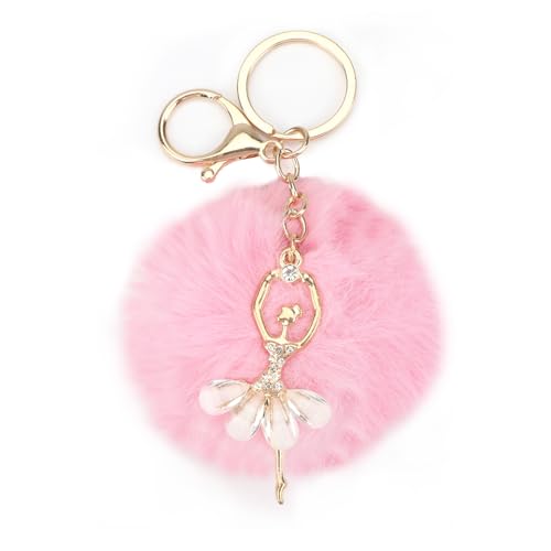 Tranbath Schlüsselanhänger mit Tanzendem Mädchen und Pompom, Süße Tanzanhänger für Frauen, Auto und Lehrerin, Geburtstags- oder Dankesgeschenk für Guter Freundin oder Kollegin (A-Kamel)