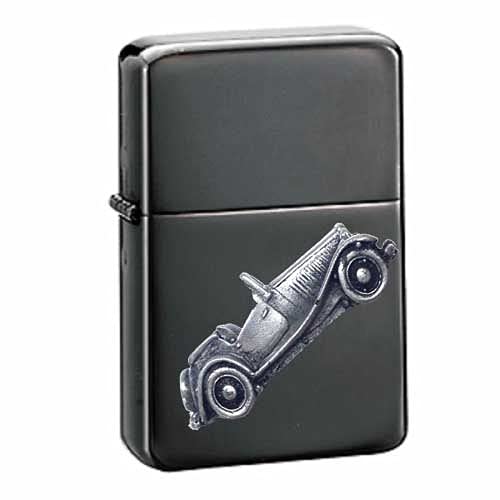 Briquet à essence classique noir rechargeable coupe-vent British Car TD Ref137