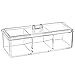dedoot Plastic Drawer Organizer, Clear Acrylic Vanity Desk Storage and Organizer, 3 Compartment Make Up Holder with Lid Bathroom Display Storage Container for Jewelry, Small Items, 9.17x3.7X3.46 Inch