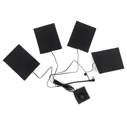 Tappetino riscaldante 4 in 1 per indumenti, riscaldatore per indumenti USB DC 5V per gilet riscaldato, cuscinetto riscaldante elettrico per indumenti con 3 modalità di controllo della temperatura