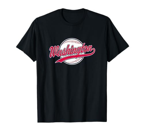 Camiseta Washington con diseño retro retro de béisbol vintage Camiseta