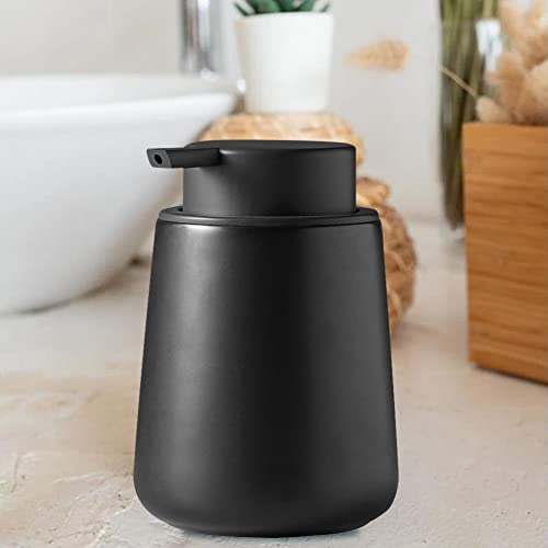 Kamanan Negro Dispensador de jabón de cerámica para lavavajillas, dispensador de jabón, loción de Mano, dispensador de jabón, dispensador de jabón, 400 ml Cover