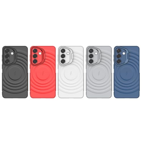 Image of LuxuryKase Shockproof Case for Samsung Galaxy S26 Plus | Ripple Pattern | Camera Protection | Inner Velvet Fabric Lining | Protective Cover with Enhanced Grip & Wireless Charging Support - White