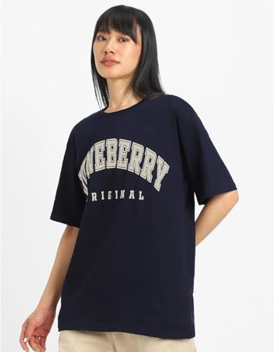 Image of JUNEBERRY 100% Pure Cotton, Pack of 2,Round Neck, Oversized Loose,Drop Shoulder,Graphic Printed, Half Sleeve T-Shirts for Women & Girls, in Different Colors, with Sizes Range from S to 2XL.