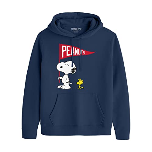 Peanuts Snoopy & Woodstock Flag Men's Hooded Sweatshirt Cover