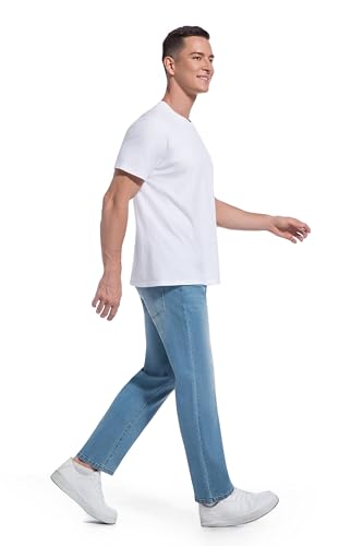 Jeans for Short Men 27" 28 Inch Inseam Slim Straight Fit Short Length Casual Stretch Denim Pants AT134