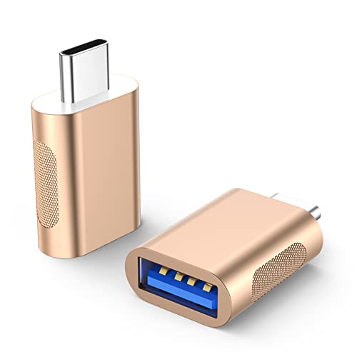 Adaptateur USB C vers USB OTG lot de 2 convertisseurs Type C mâle vers USB 3.0 femelle couleur or