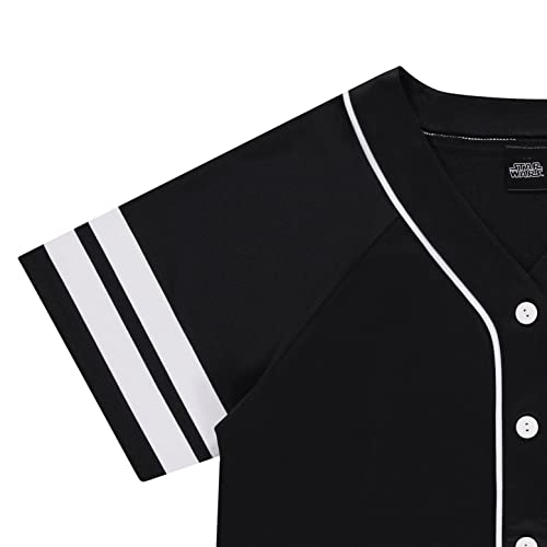 Star Wars Ladies Baseball Jersey - Darth Vader, Luke Skywalker And Baby Yoda Mesh Button Down Baseball Jersey (Black, Xx-Large) #TOP2