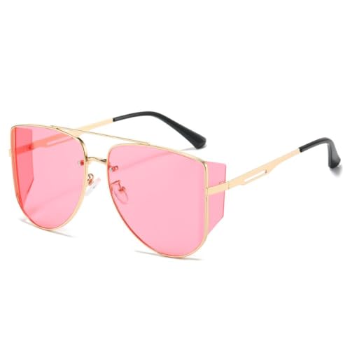 Lunettes de soleil à monture métallique dégradée mixtes chic et légères
