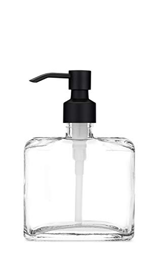 Rail19 Urban Square Recycled Glass Soap Dispenser with Metal Pump,