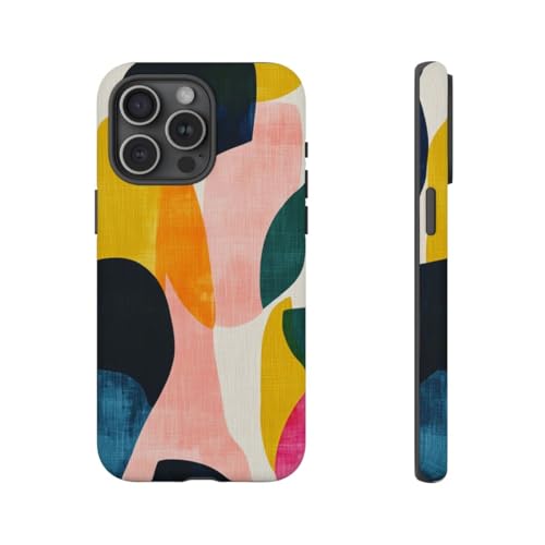 Coque rigide mate iPhone 15 Pro Max bleu anti-trace motif abstrait