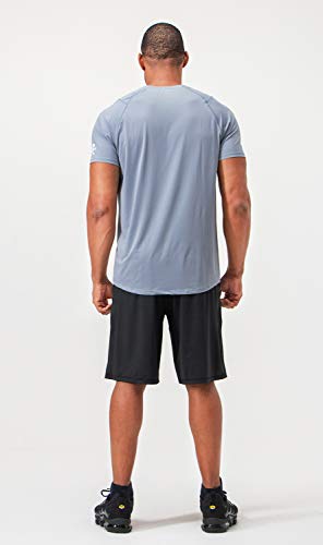 DEVOPS Men's 3-Pack Quick Dry Short Sleeve T-Shirt Sun Protection Running Athletic Workout Active Shirts3