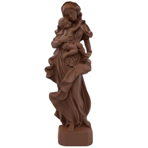 Estatua Baviera Virgen María 11.5 pulg Resina Marrón