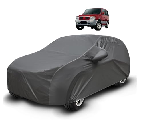 Image of Auto Hub Waterproof Car Cover Compatible with Tata Sumo with Mirror Pockets, Soft Cotton Lining, Sumo Car Cover Waterproof, Grey
